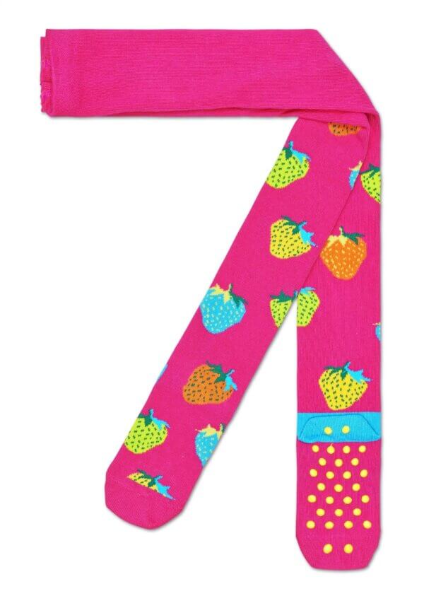 Meia Calça Antiderrapante Kids Strawberry