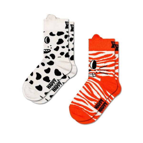 Kit com 2 meias Infantis Cat & Dog Happy Socks