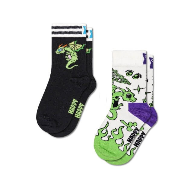 Kit com 2 Meias Infantis Dragon Happy Socks