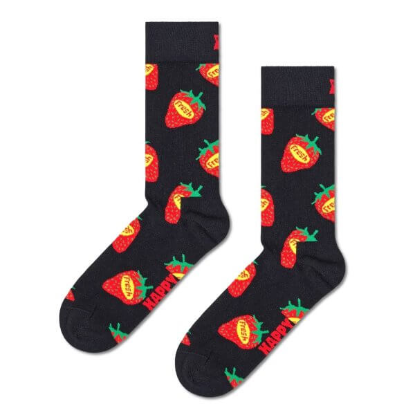 Black Strawberry Fresh Happy Socks