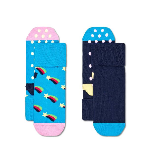 Kit com 2 Meias Antiderrapante Shooting Star Happy Socks