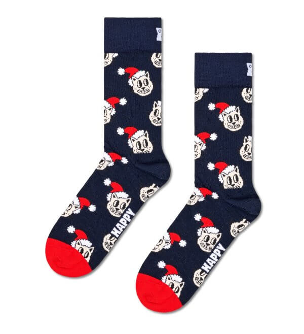 Meia Holiday Cat Happy Socks