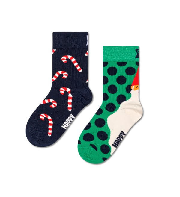 Kit com 2 Meias Infantis Candy Cane Happy Socks