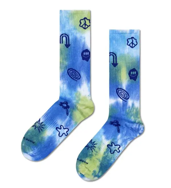 Meia Hyper Tie-Dye Sneaker Happy Socks